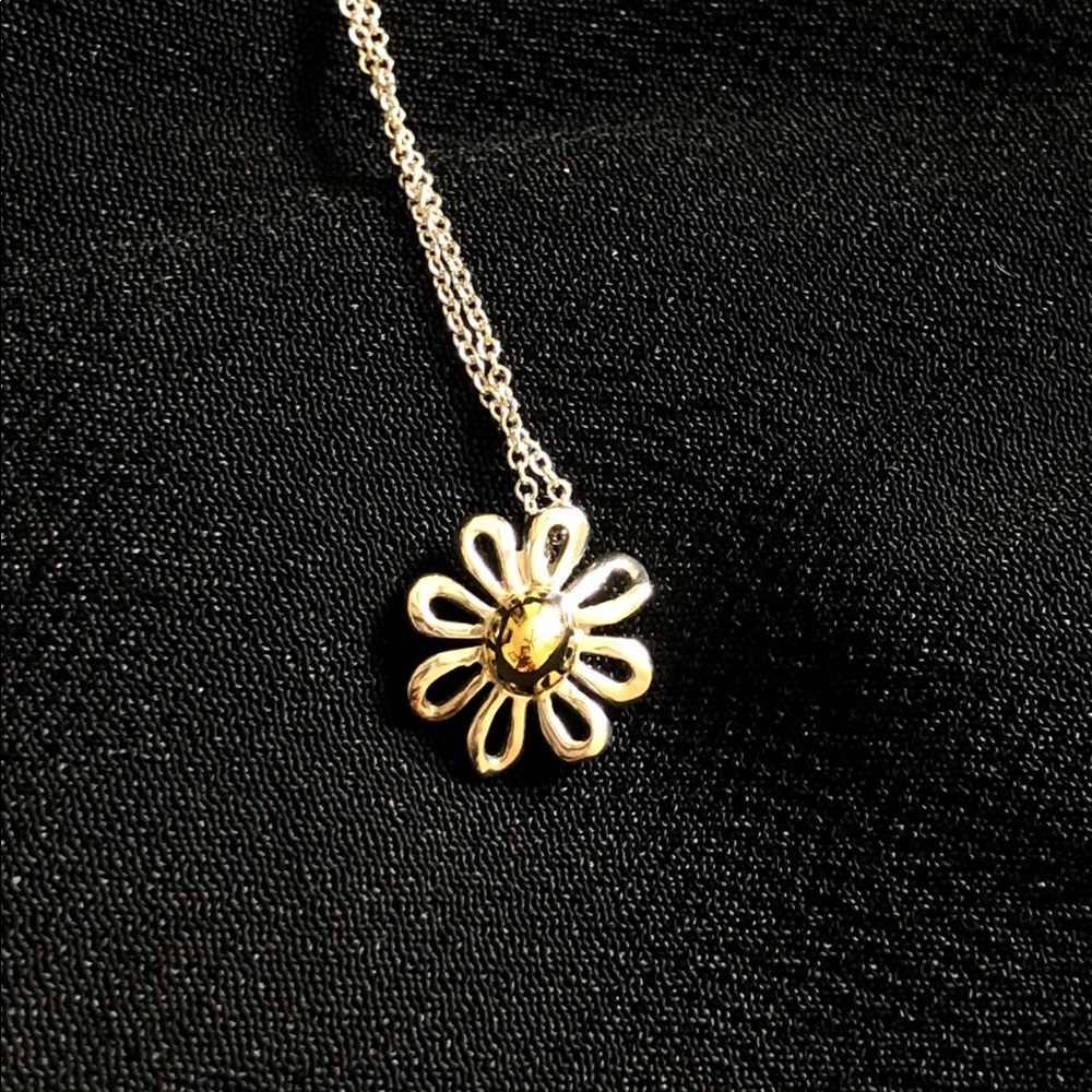 Tiffany & Co. silver & gold daisy necklace
